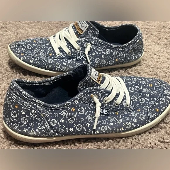 Skechers Women's Bobs B Cute Sneaker Blue Kittens - Picture 2 of 9
